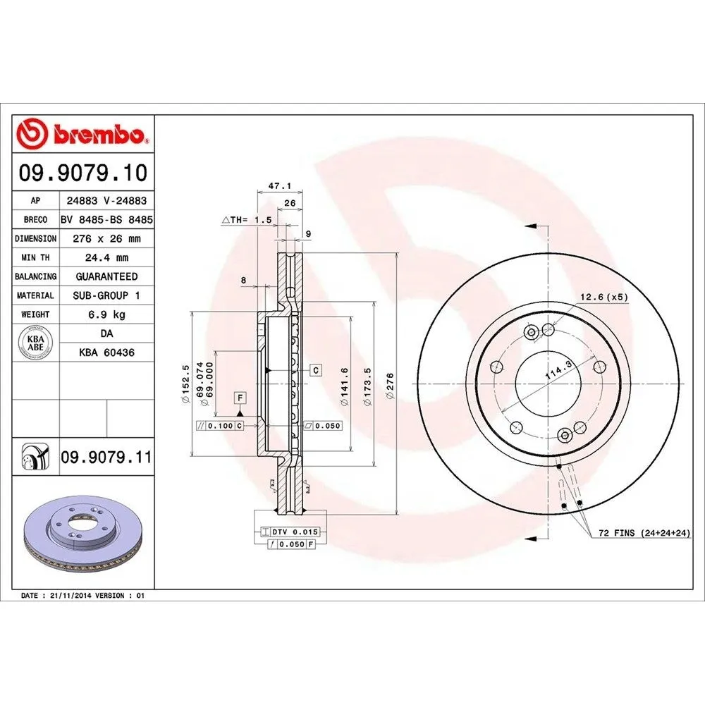 09.9079.11 Brembo Brake Rotor