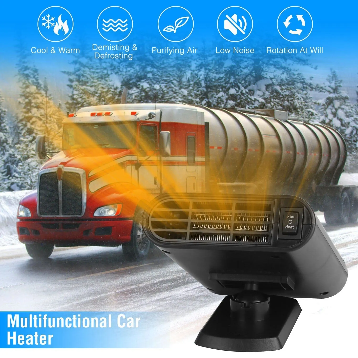 12V 150W Portable Car Heater with Air Purification