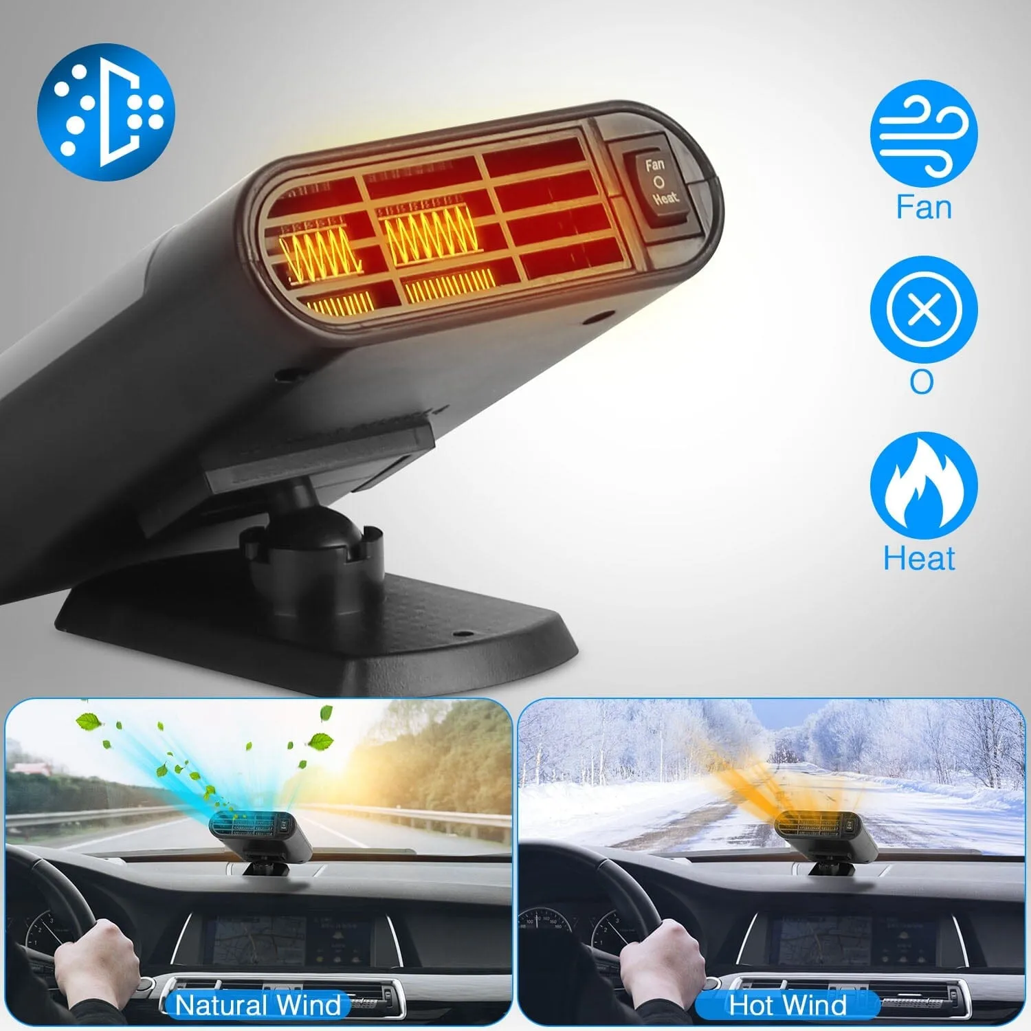 12V 150W Portable Car Heater with Air Purification