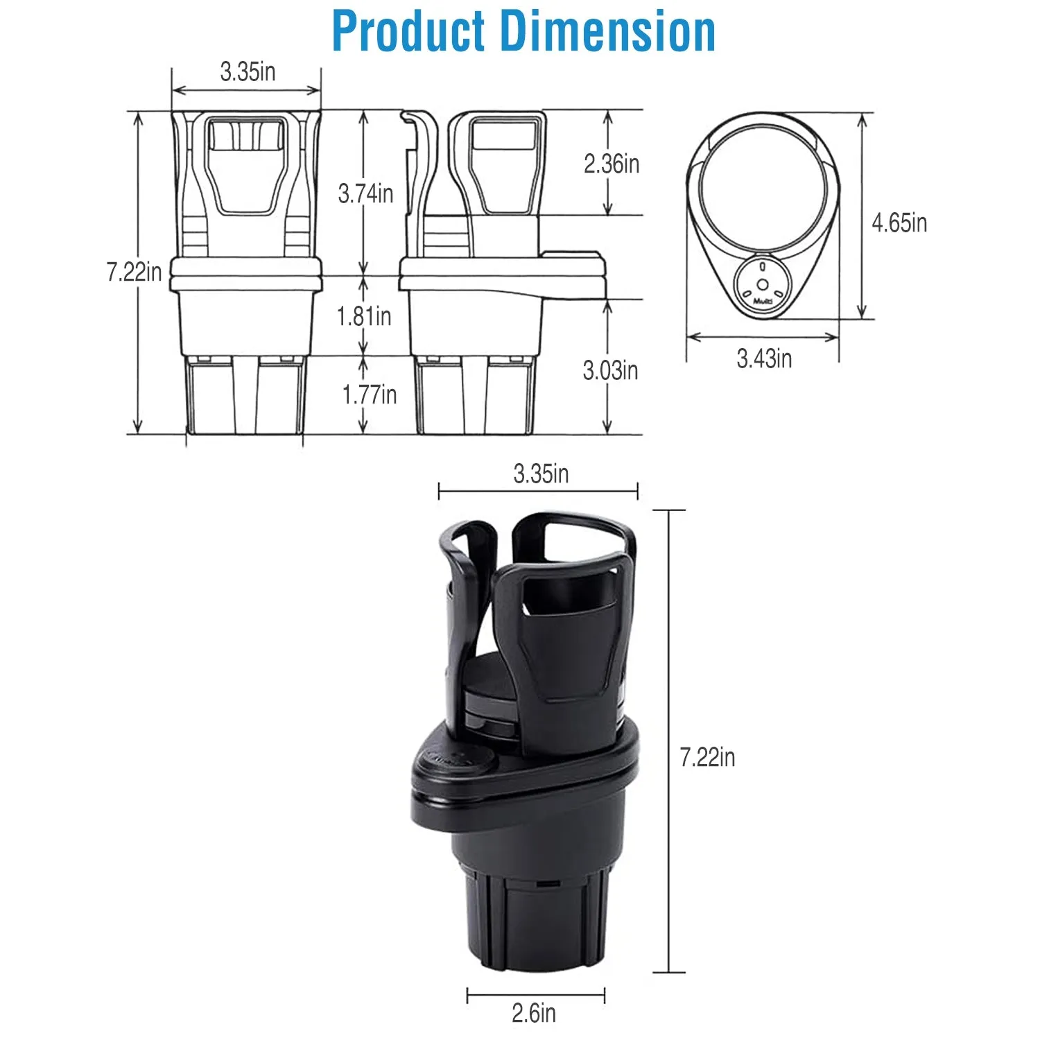 2-in-1 Car Cup Holder Extender