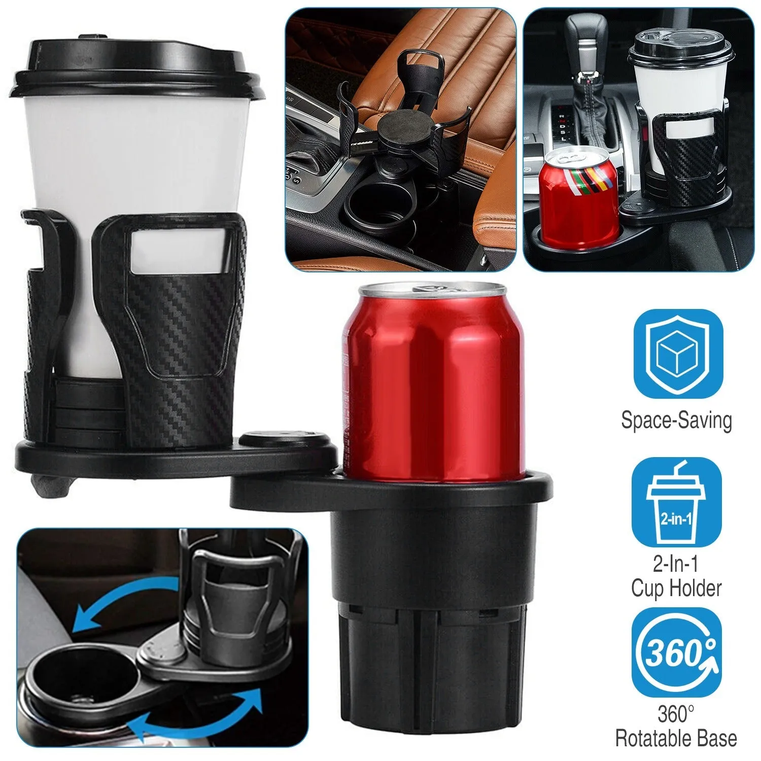 2-in-1 Car Cup Holder Extender