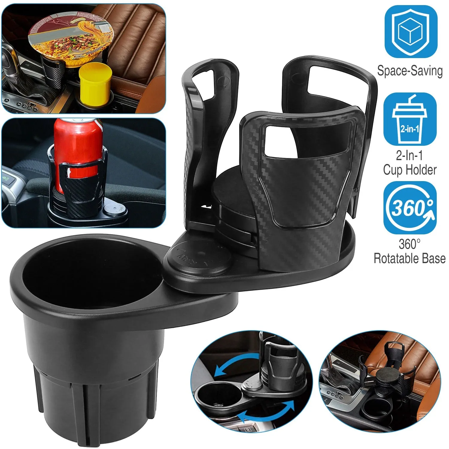 2-in-1 Car Cup Holder Extender