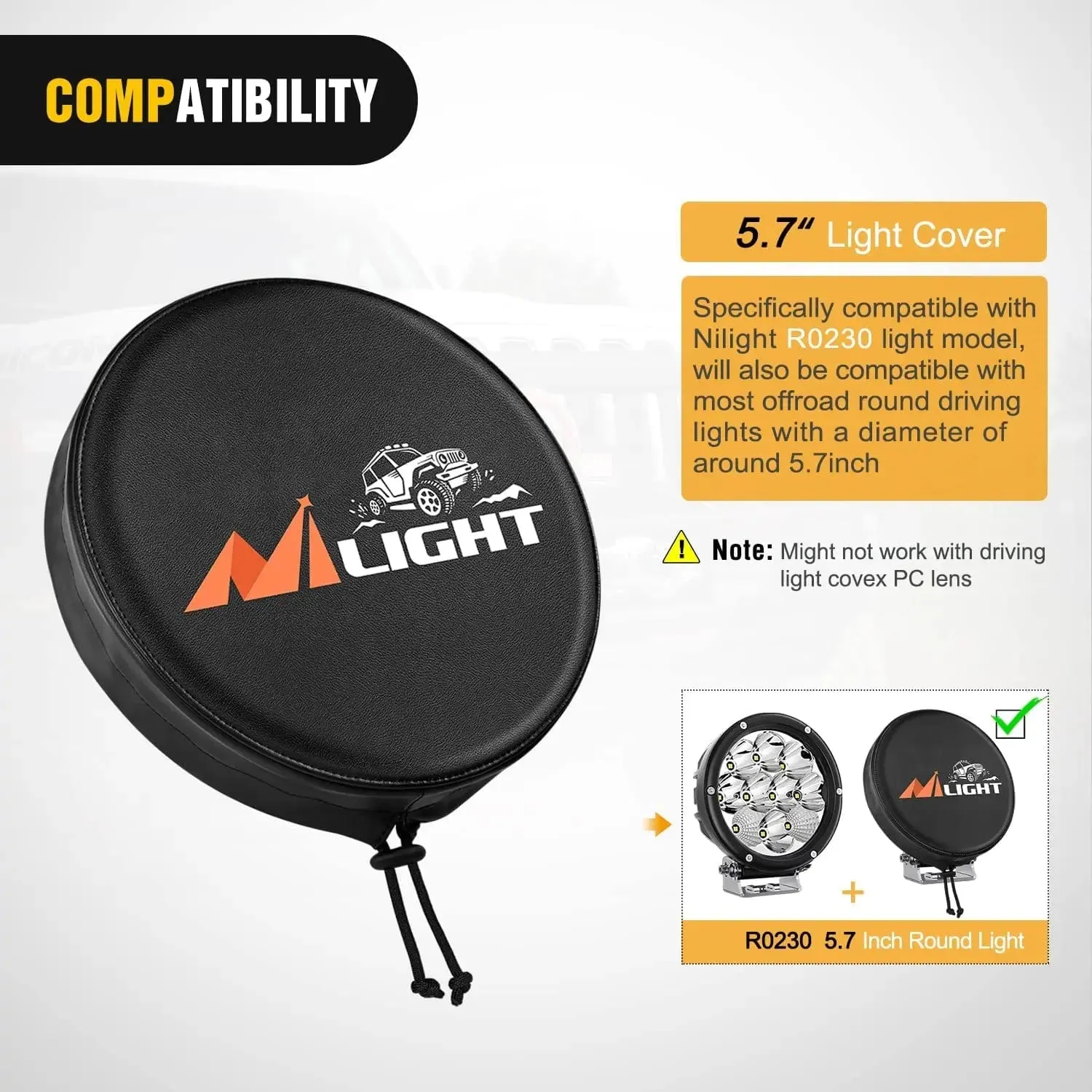 5.75 Inch Round Offroad Driving Pod Light Cover Type A