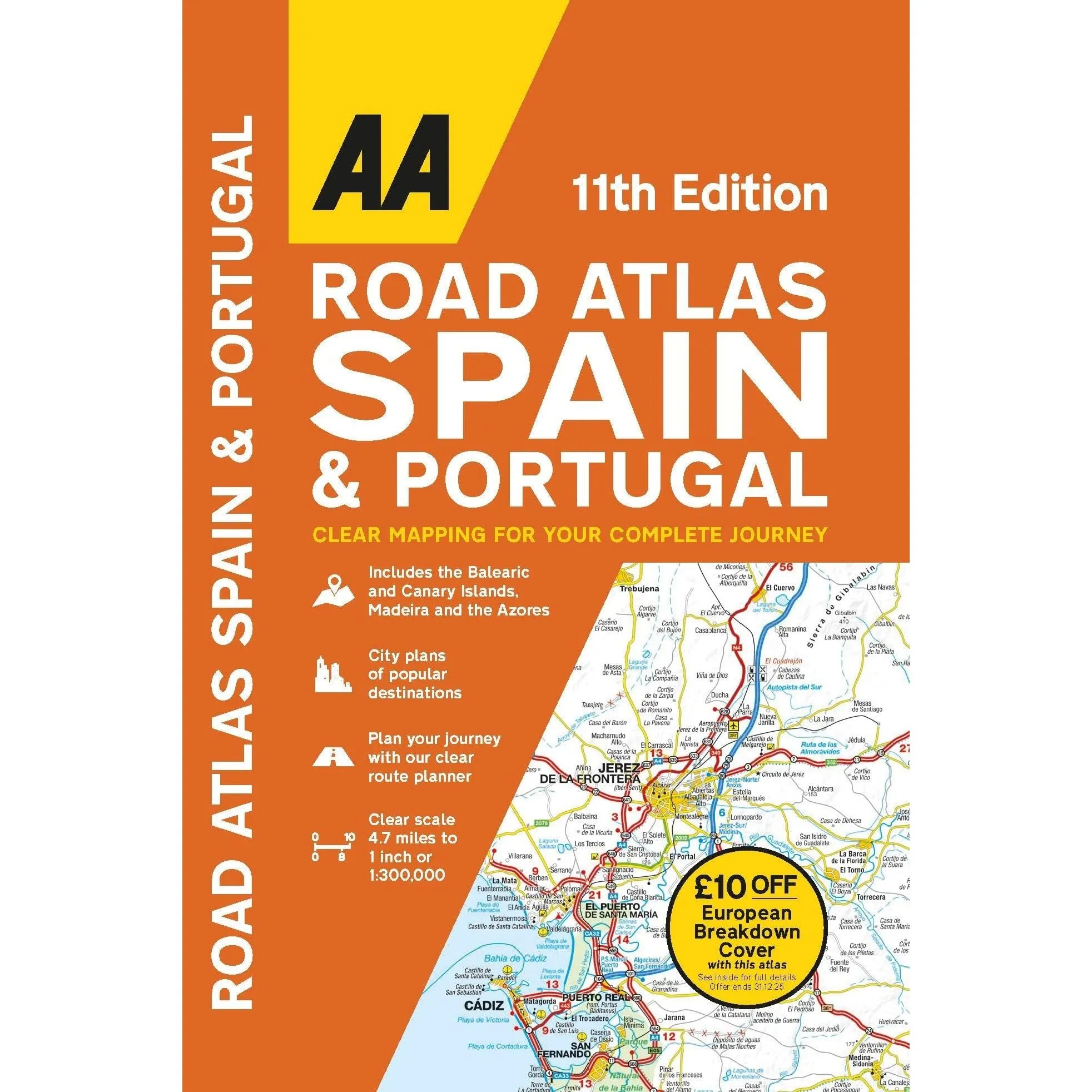 AA Road Atlas Spain & Portugal (11Th Edition) 9780749583446