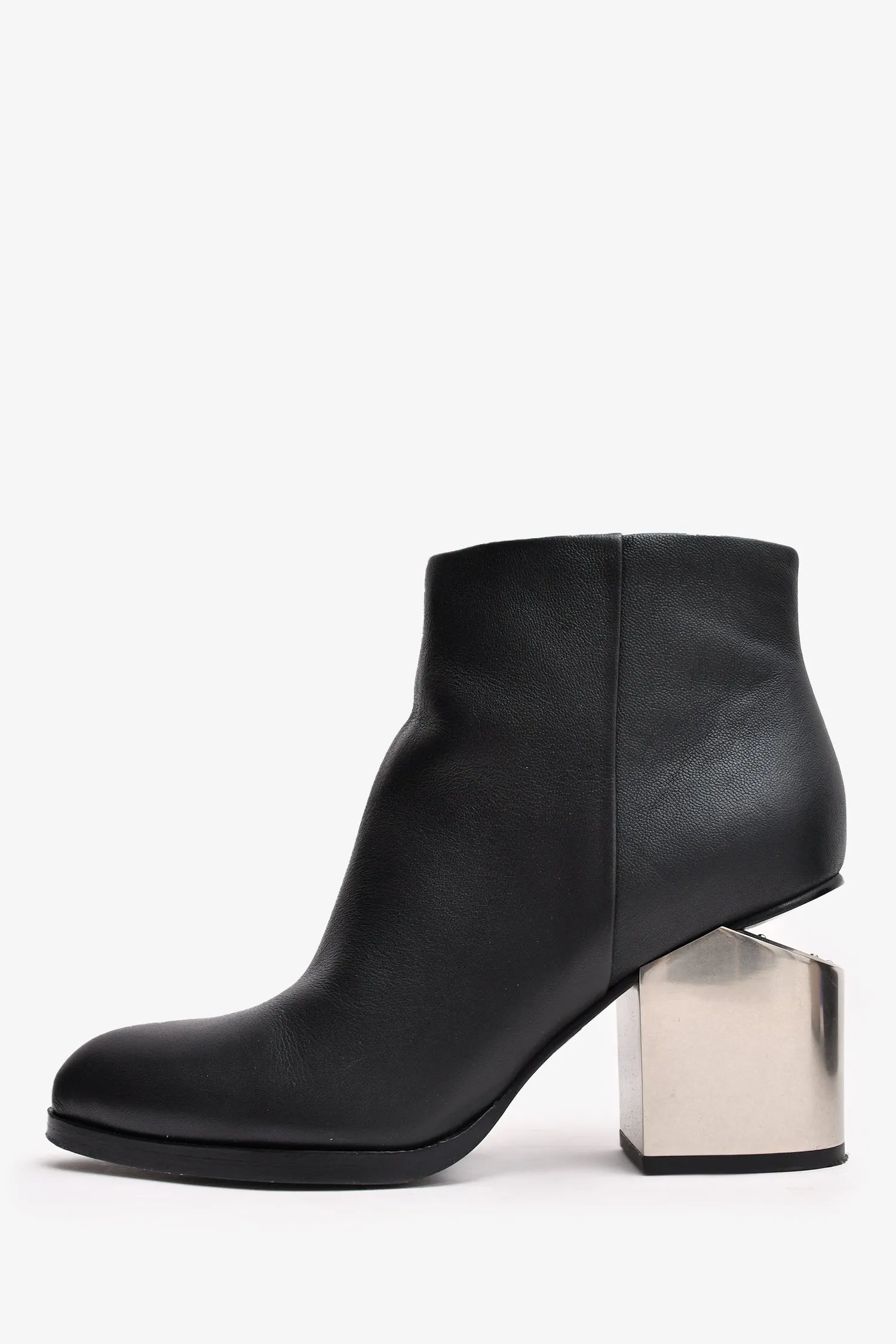Alexander Wang Black Leather Gabi Ankle Boots Size 37.5
