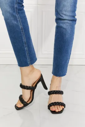 *APP EXCLUSIVE* Double Braided Block Heel Sandal in Black