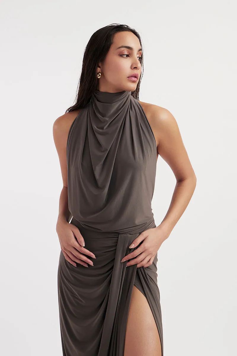 BEATRIX PURPLE DOVE MAXI DRESS