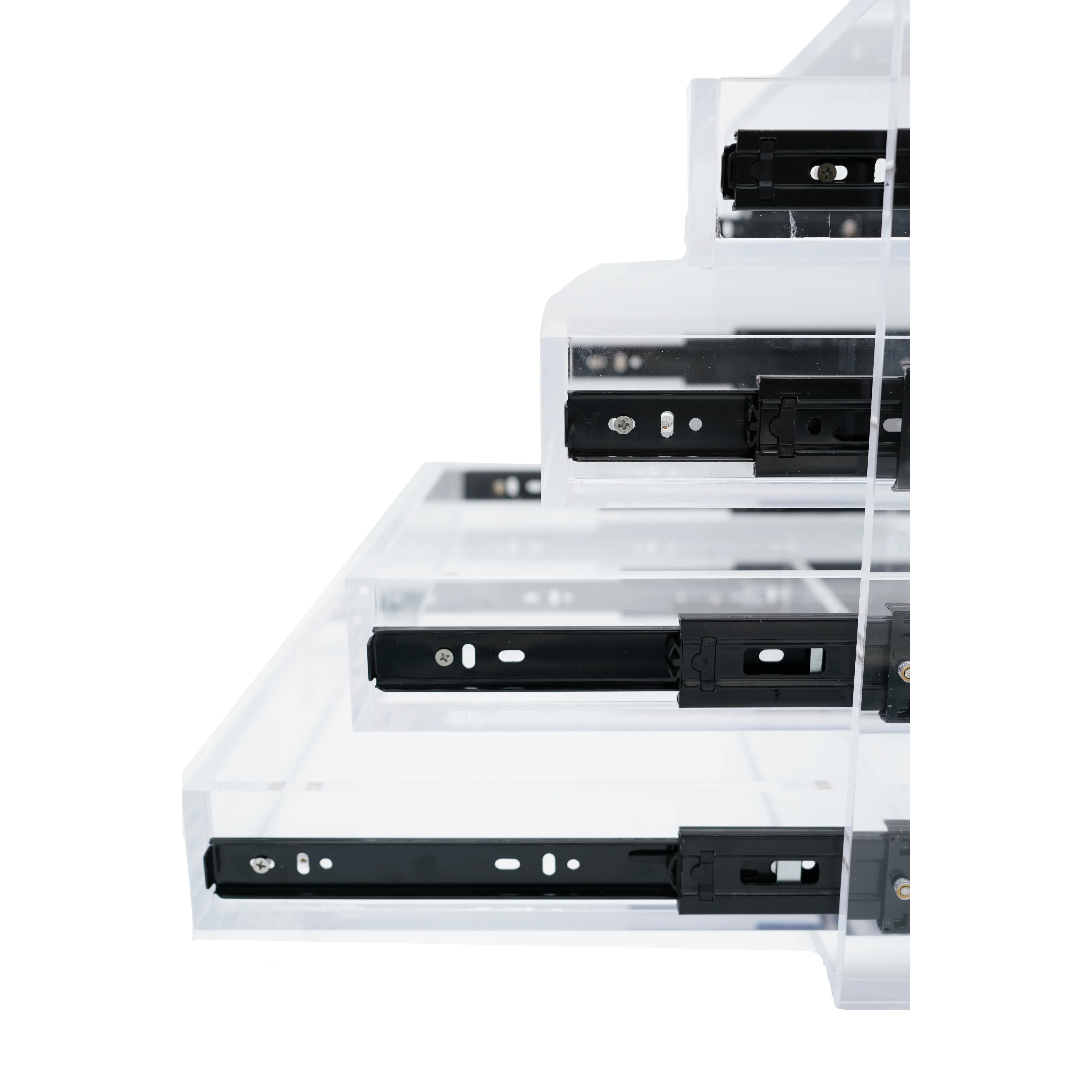bingltd- Hardware Full Extension Ball Bearing Side Mount Drawer Slides 150 lbs Capacity Black - Set of 2