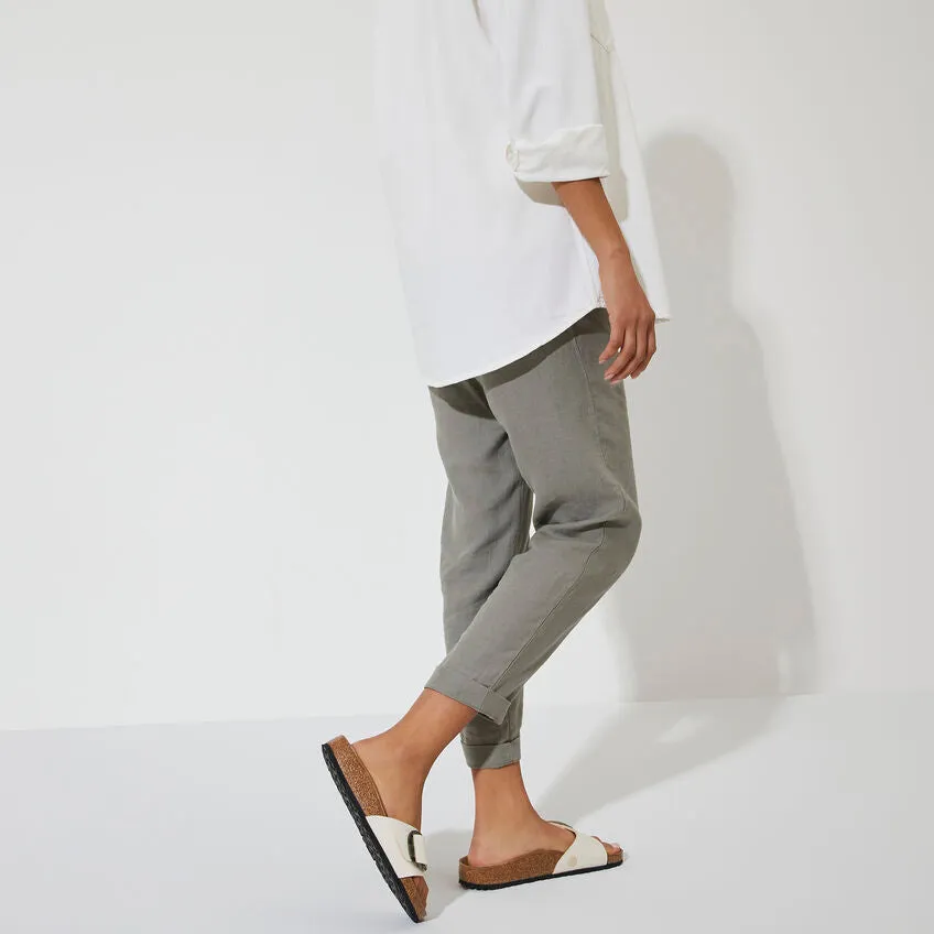 Birkenstock Madrid Vegan Big Buckle Textile in Eggshell