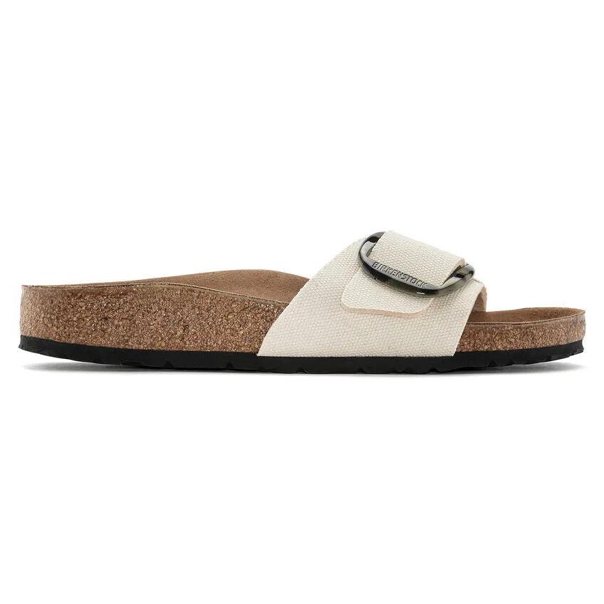 Birkenstock Madrid Vegan Big Buckle Textile in Eggshell