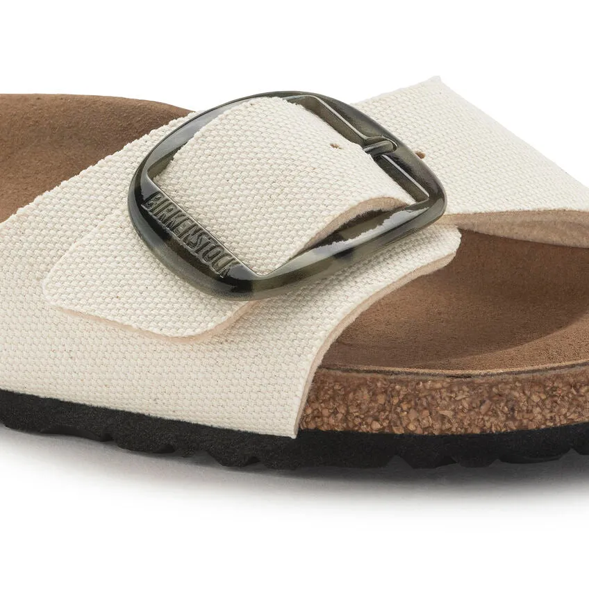 Birkenstock Madrid Vegan Big Buckle Textile in Eggshell
