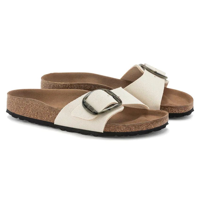 Birkenstock Madrid Vegan Big Buckle Textile in Eggshell