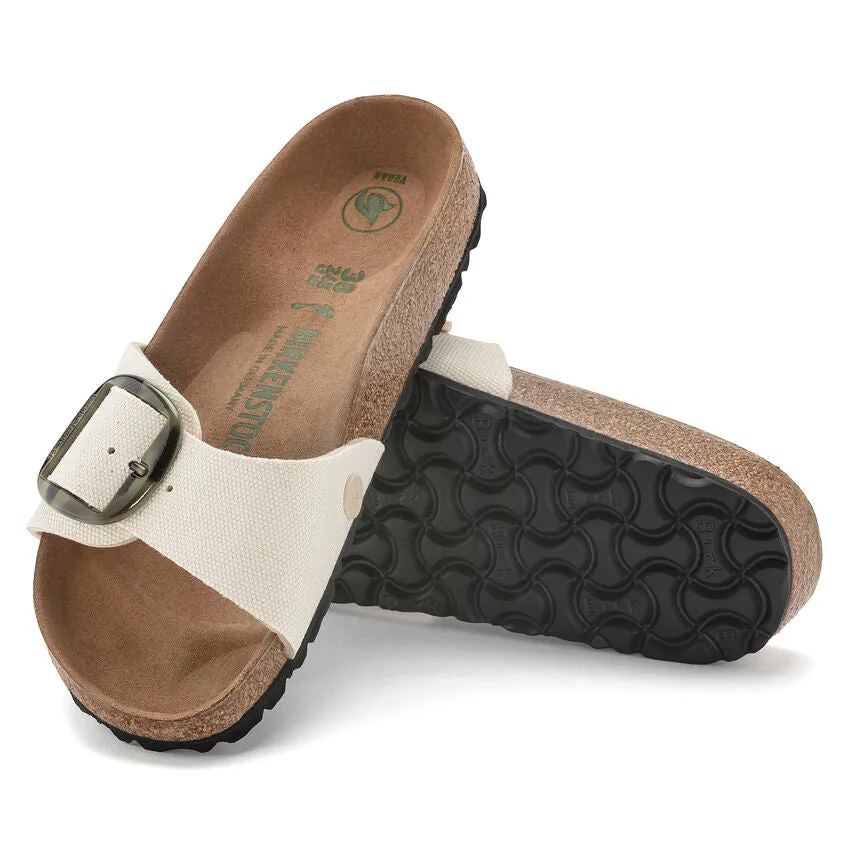 Birkenstock Madrid Vegan Big Buckle Textile in Eggshell