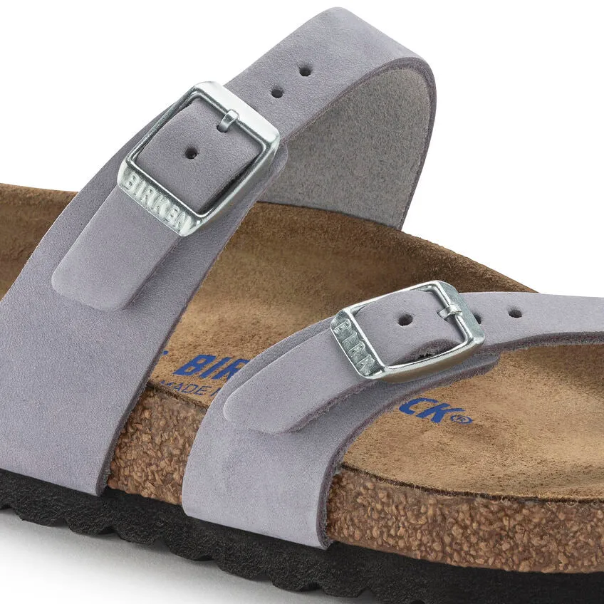 Birkenstock Women's Mayari Soft Footbed in Purple Fog Nubuck Leather