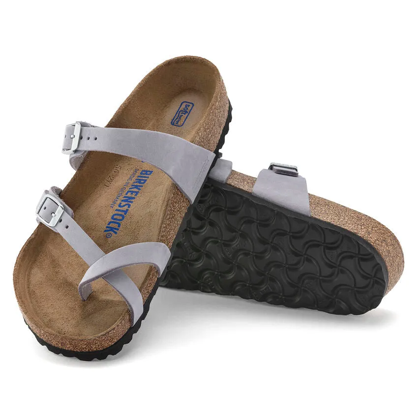 Birkenstock Women's Mayari Soft Footbed in Purple Fog Nubuck Leather