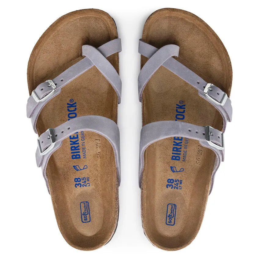 Birkenstock Women's Mayari Soft Footbed in Purple Fog Nubuck Leather