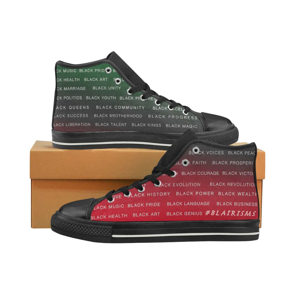 BLACK ALLEAUXVER MEN'S LARGE (13-14) HI-TOP SHOES