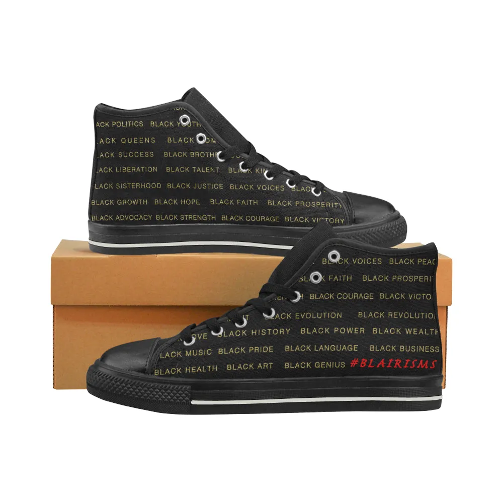 BLACK ALLEAUXVER MEN'S LARGE (13-14) HI-TOP SHOES