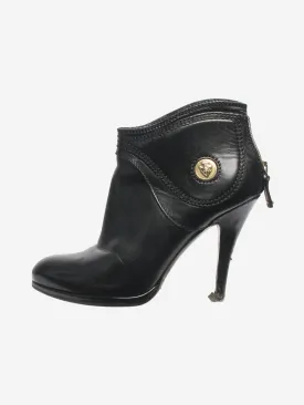 Black leather ankle boots - size EU 35.5
