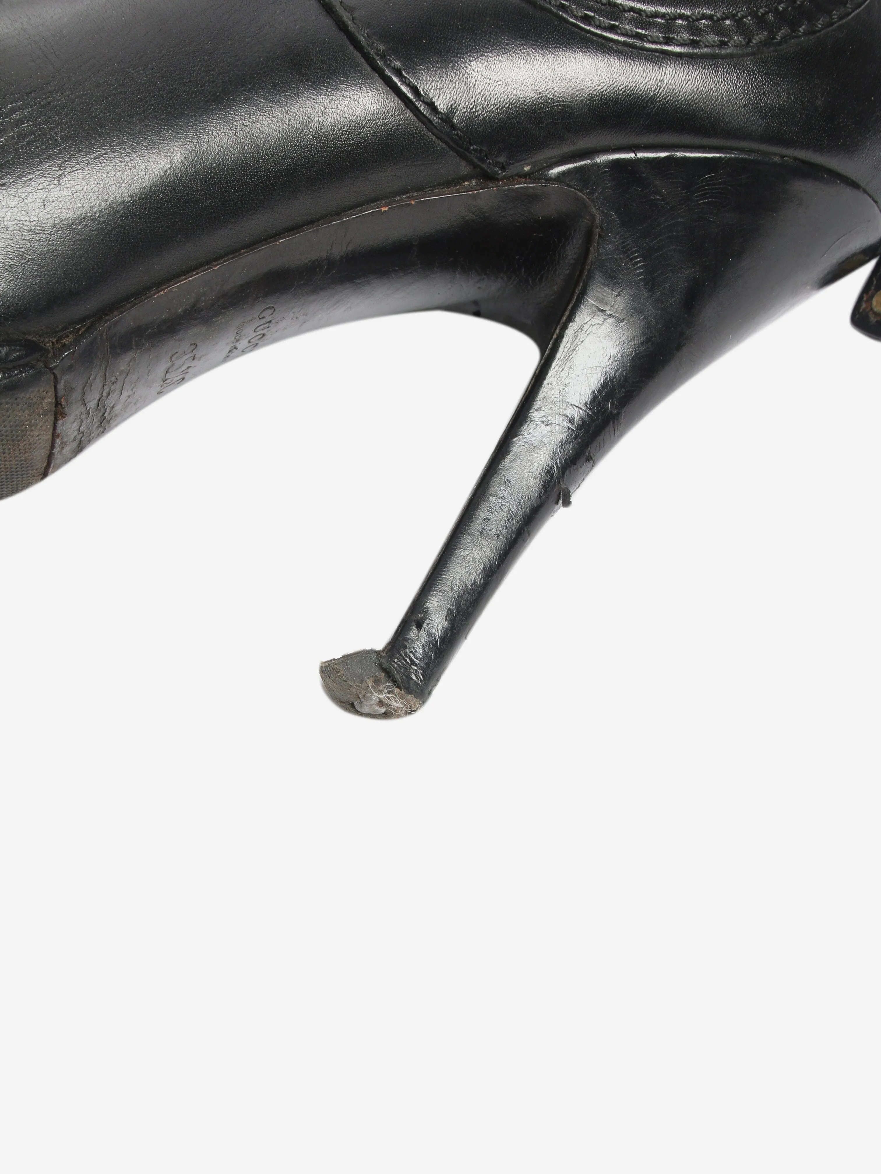 Black leather ankle boots - size EU 35.5