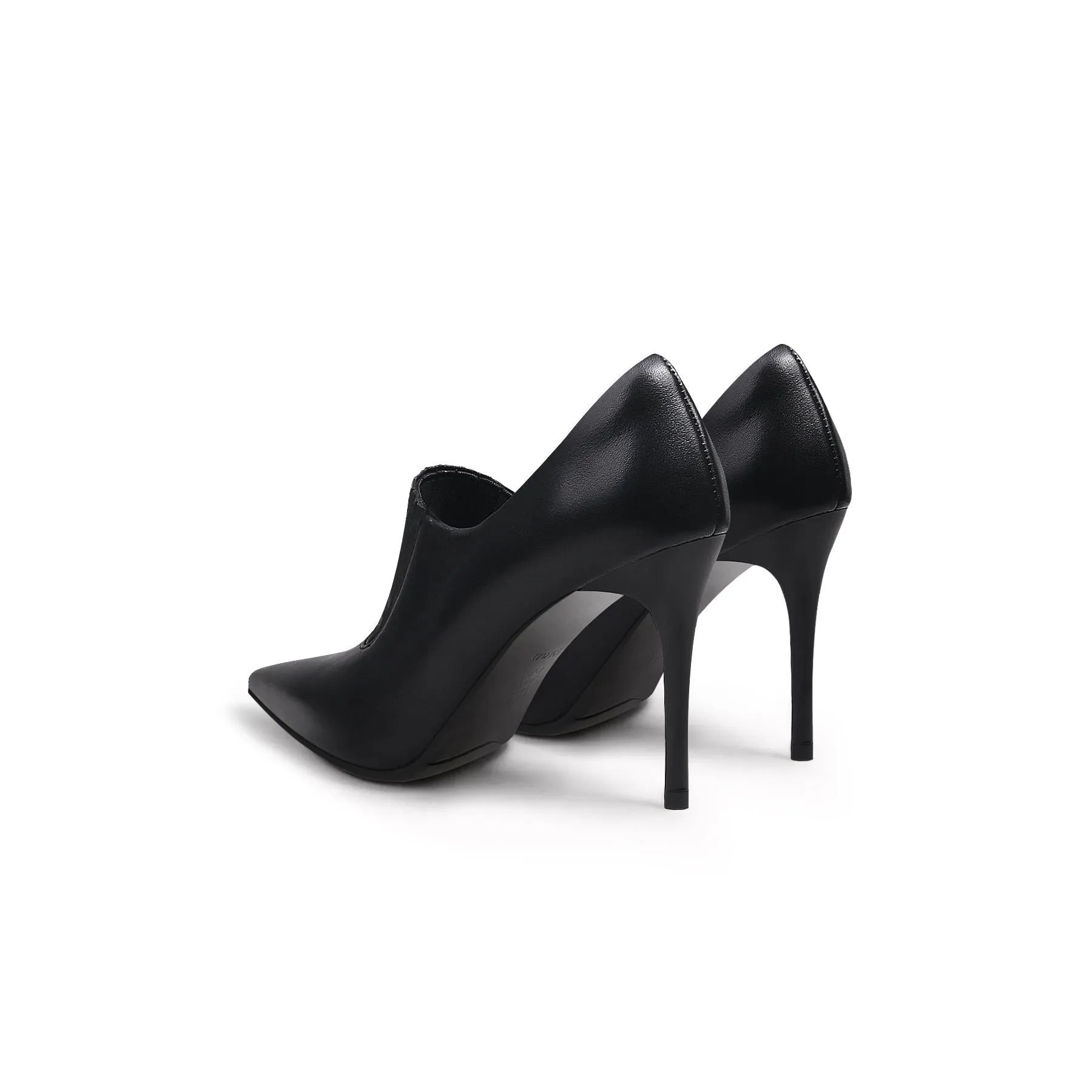 Black Leather Stilettos