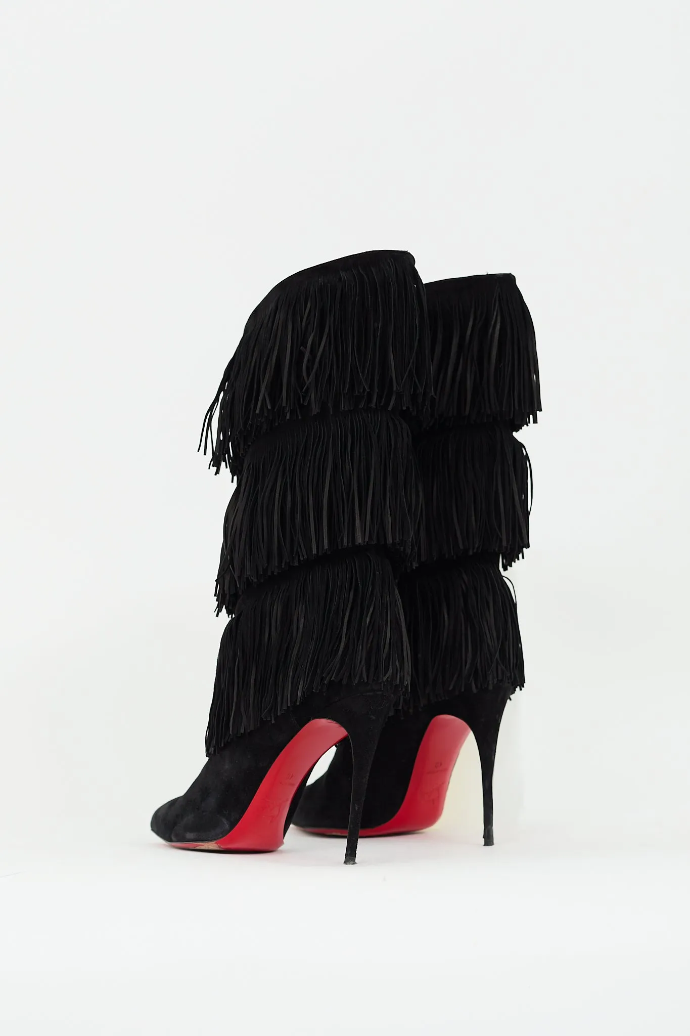 Black Suede Forever Tina Fringe Boot