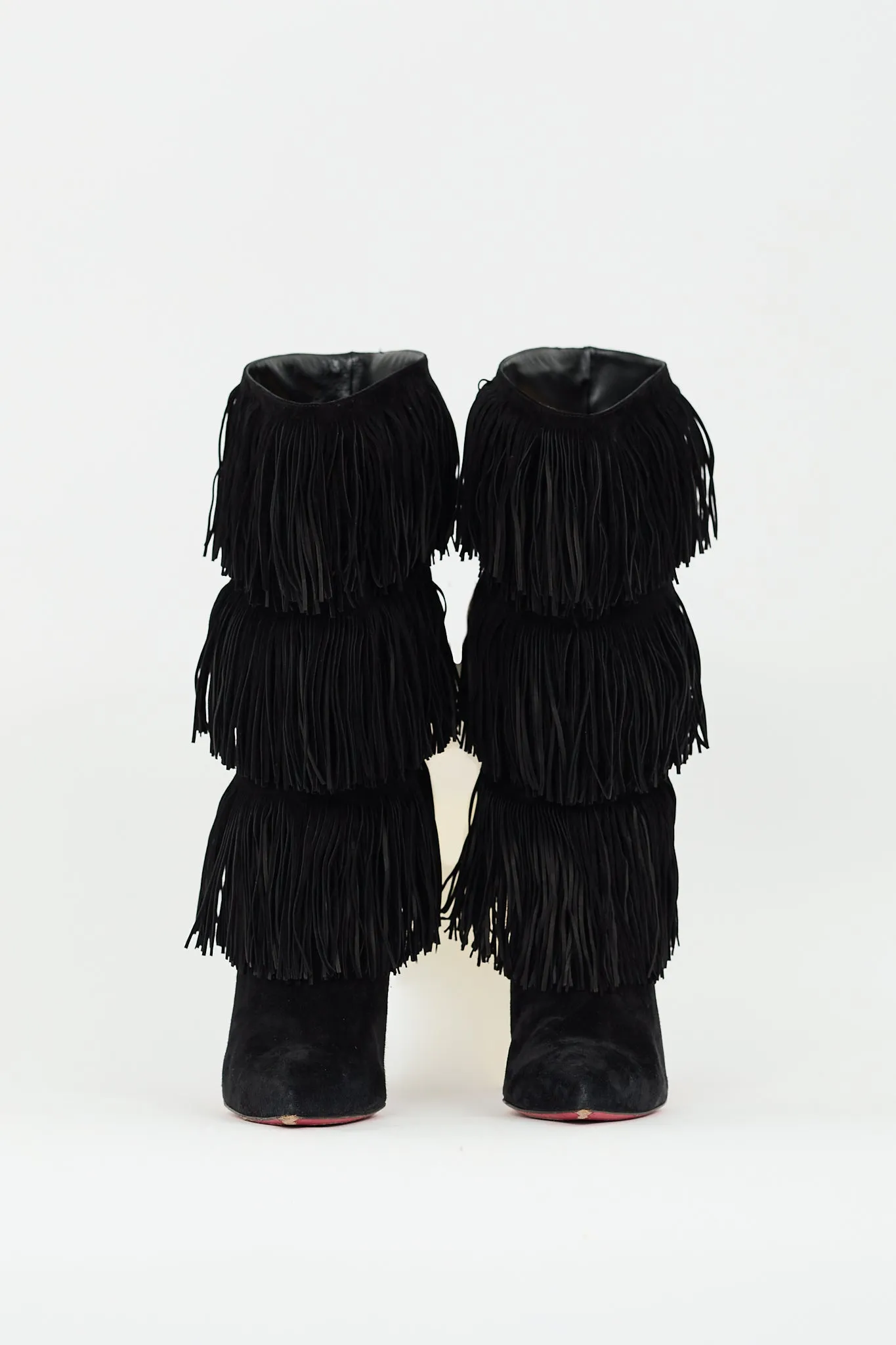 Black Suede Forever Tina Fringe Boot