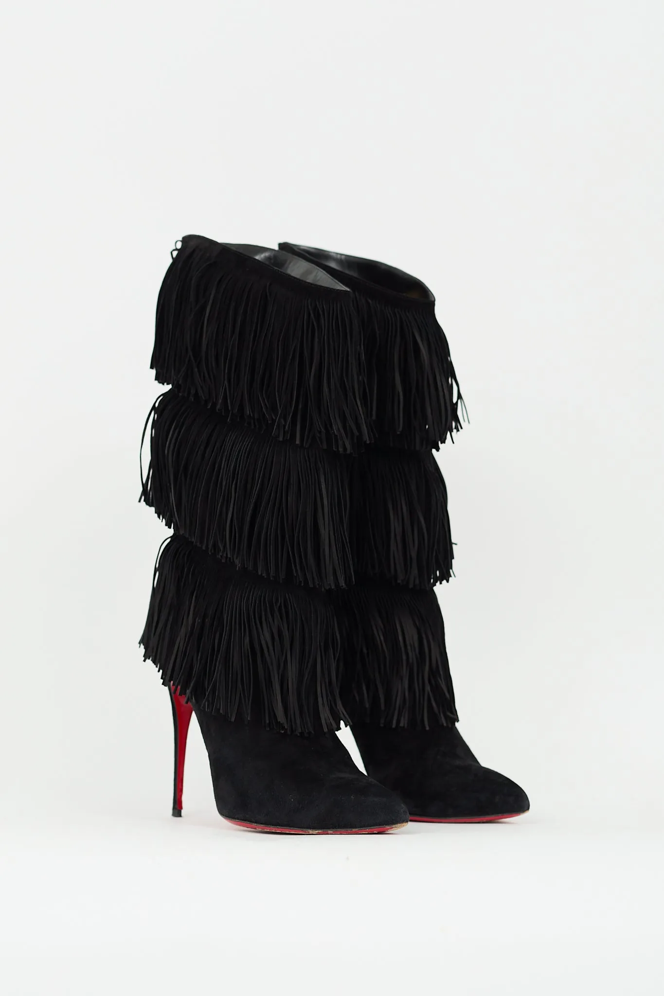 Black Suede Forever Tina Fringe Boot