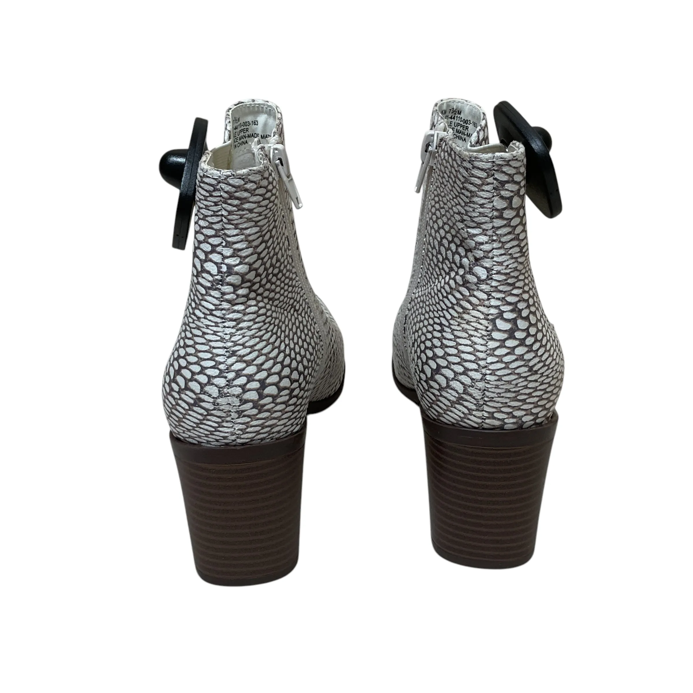 Boots Ankle Heels By Limited In Grey & White, Size:7.5