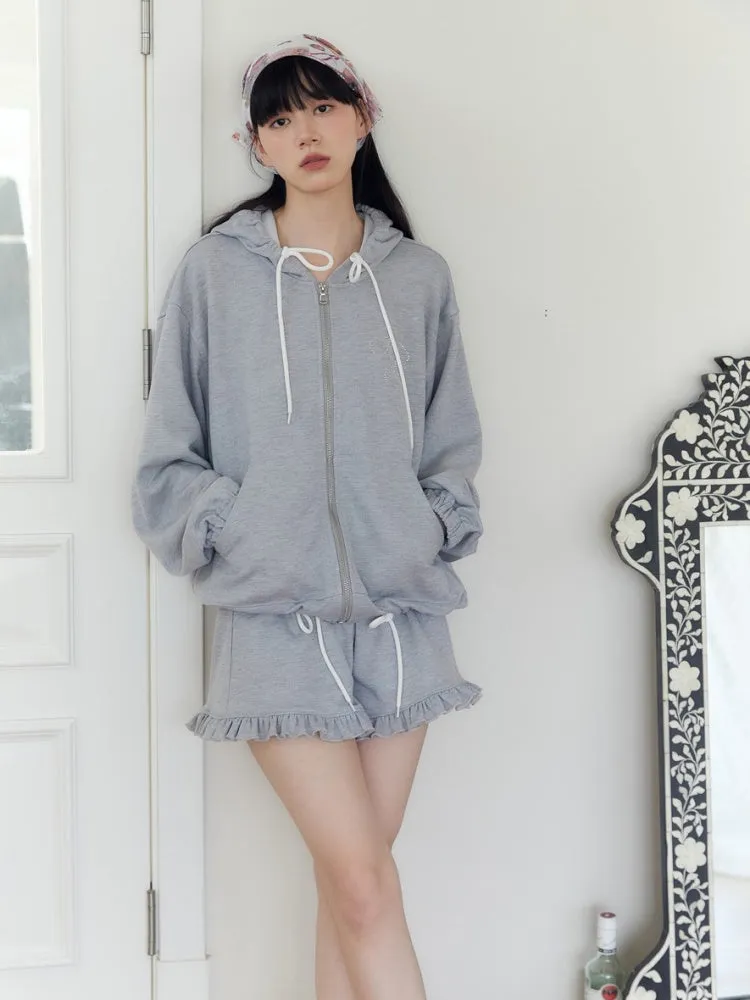 Bow Tie Hood Loose Sweat & Pants【s0000003572】