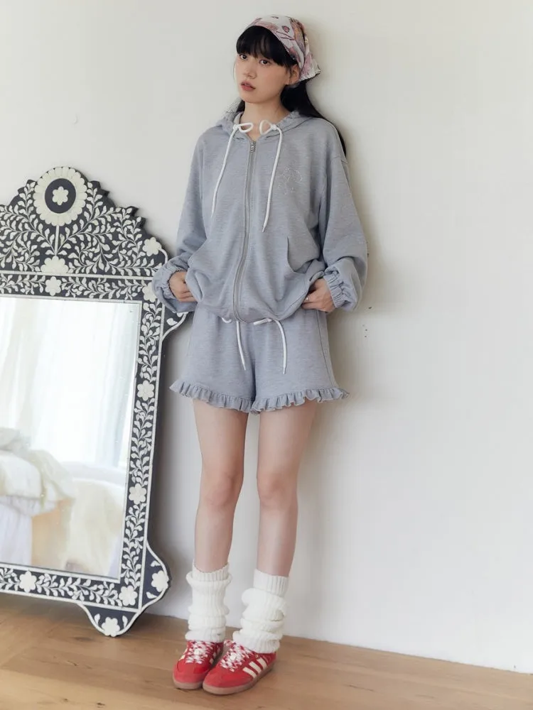 Bow Tie Hood Loose Sweat & Pants【s0000003572】