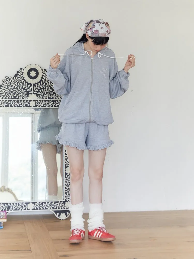 Bow Tie Hood Loose Sweat & Pants【s0000003572】