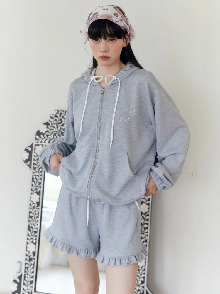 Bow Tie Hood Loose Sweat & Pants【s0000003572】