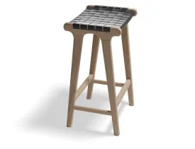 Brooklyn Backless Stool - Woven Black Seat / Natural Frame