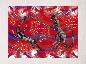 Bulurru Aboriginal Art Canvas Print Unstretched - Desert Totems By Louis Enoch