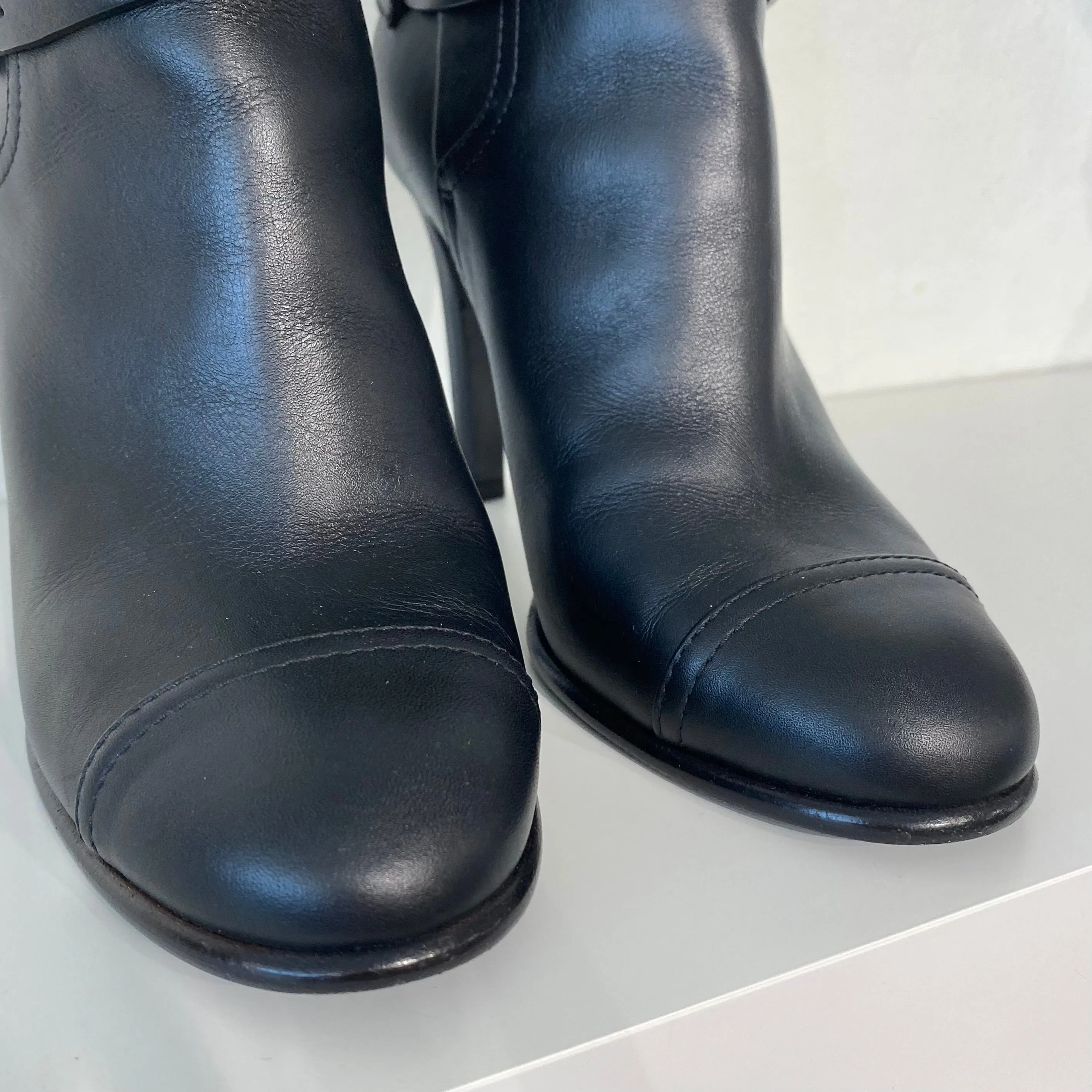 Chanel Black Heeled Ankle Boots
