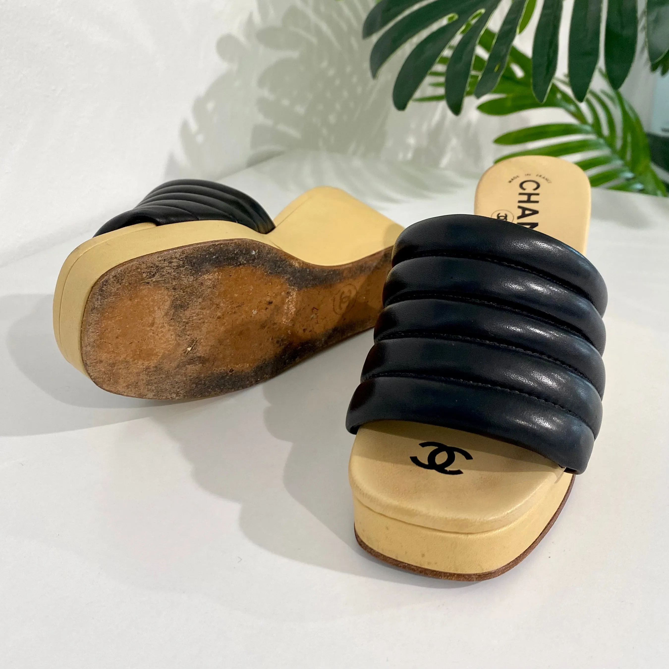 Chanel Vintage Wedge Sandals