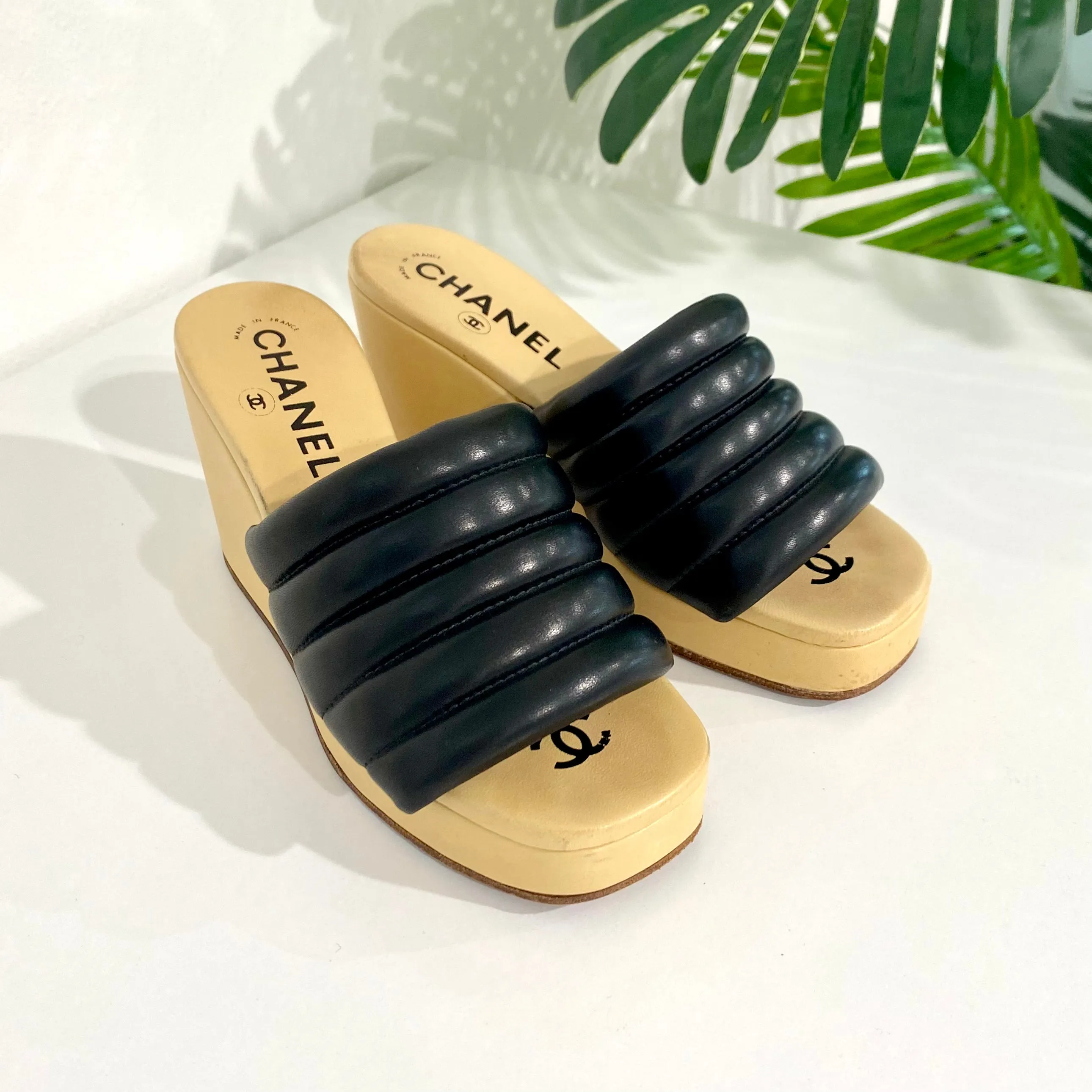 Chanel Vintage Wedge Sandals