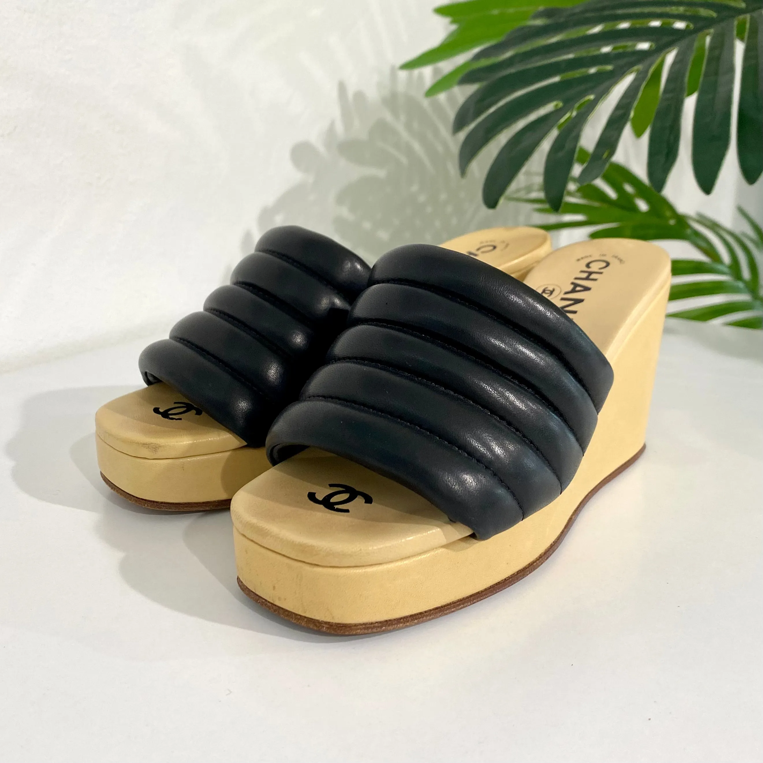 Chanel Vintage Wedge Sandals