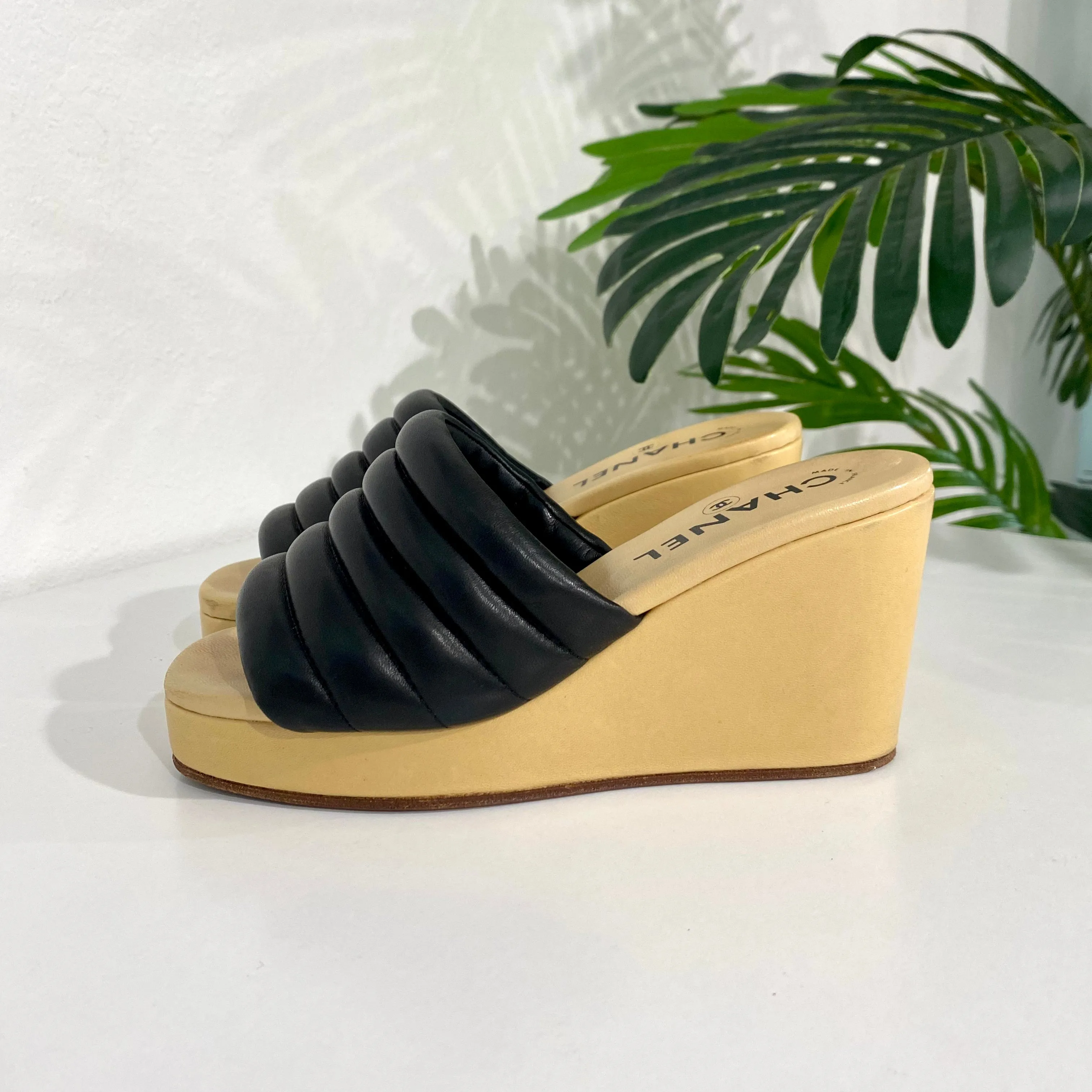 Chanel Vintage Wedge Sandals