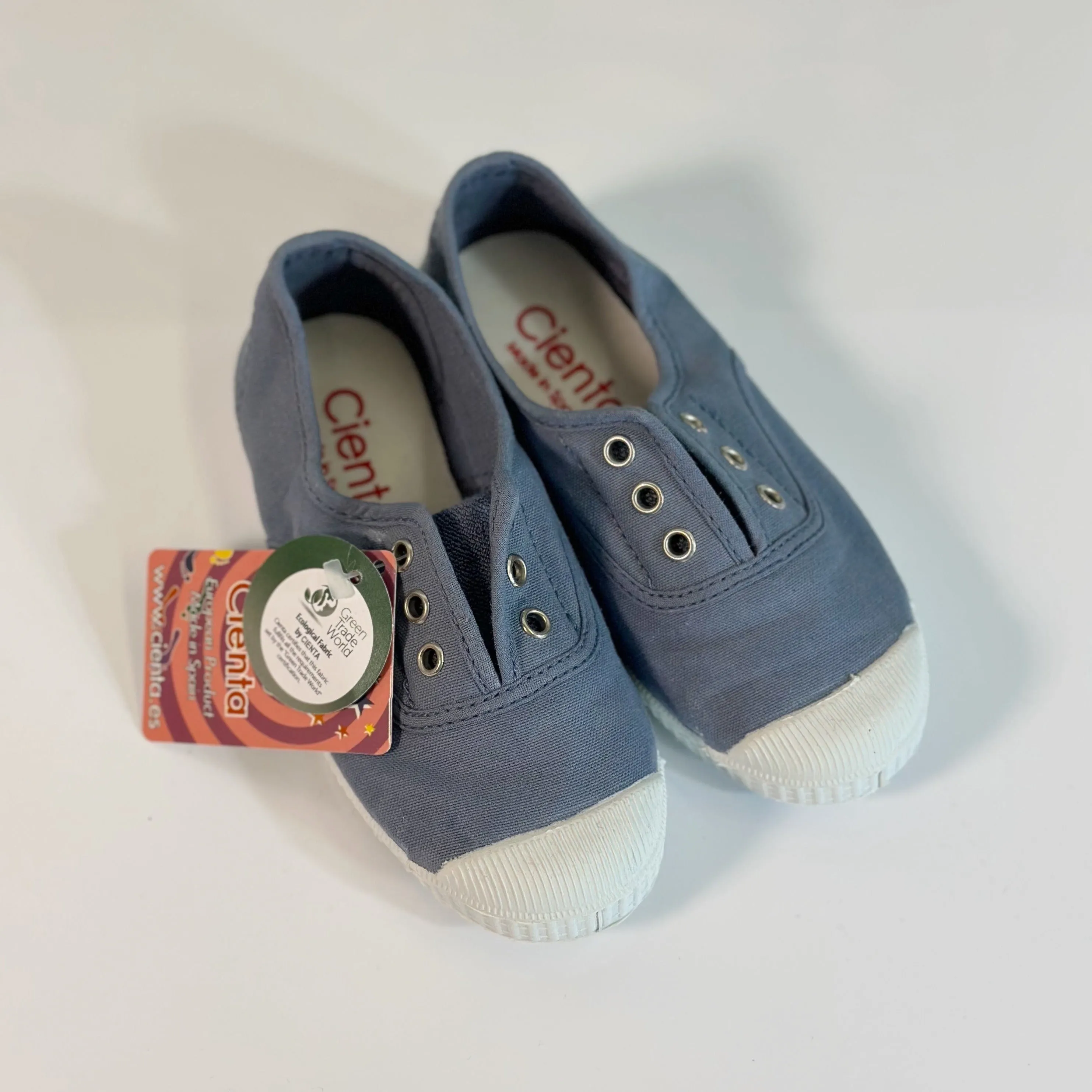 Cienta Kids Canvas Slip On Sneakers Ciel Delav