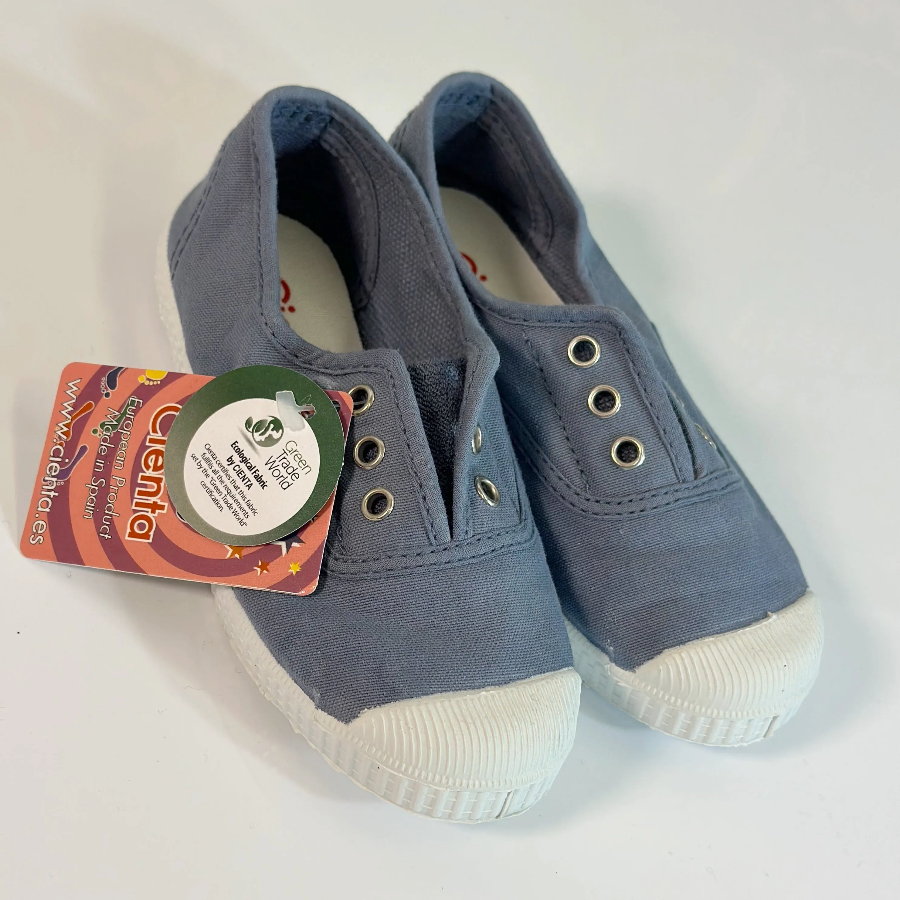 Cienta Kids Canvas Slip On Sneakers Ciel Delav