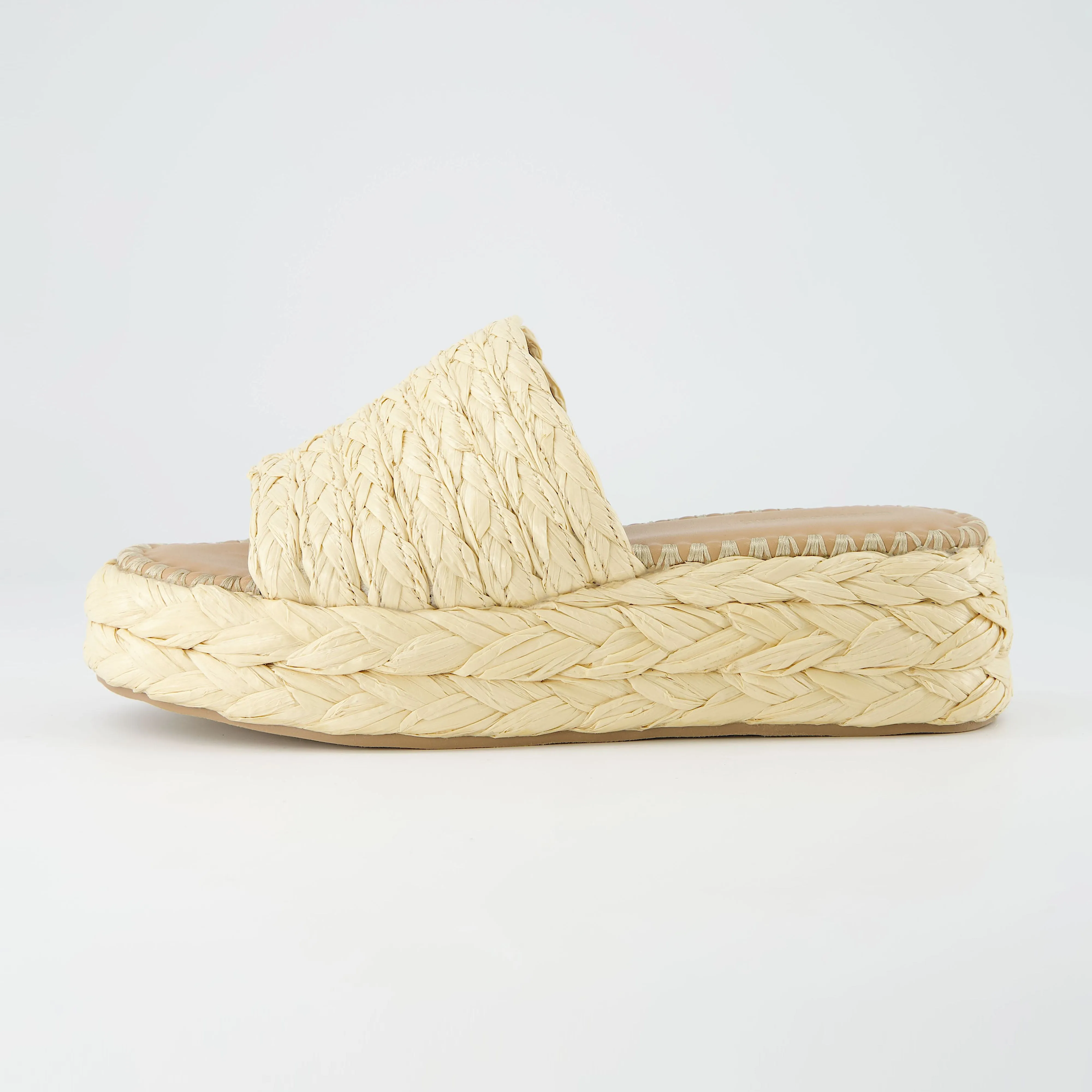 Core Raffia Platform Sandal