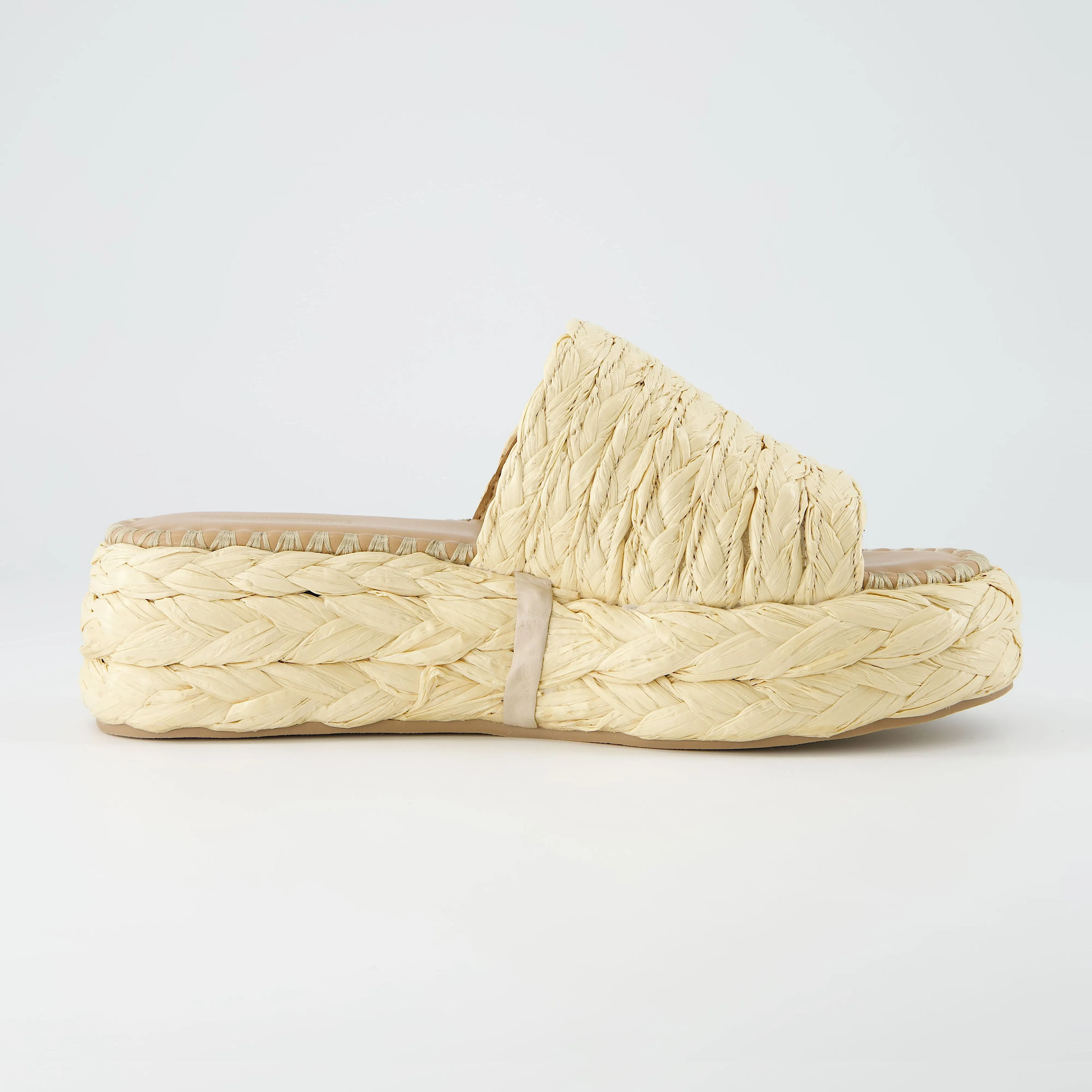 Core Raffia Platform Sandal