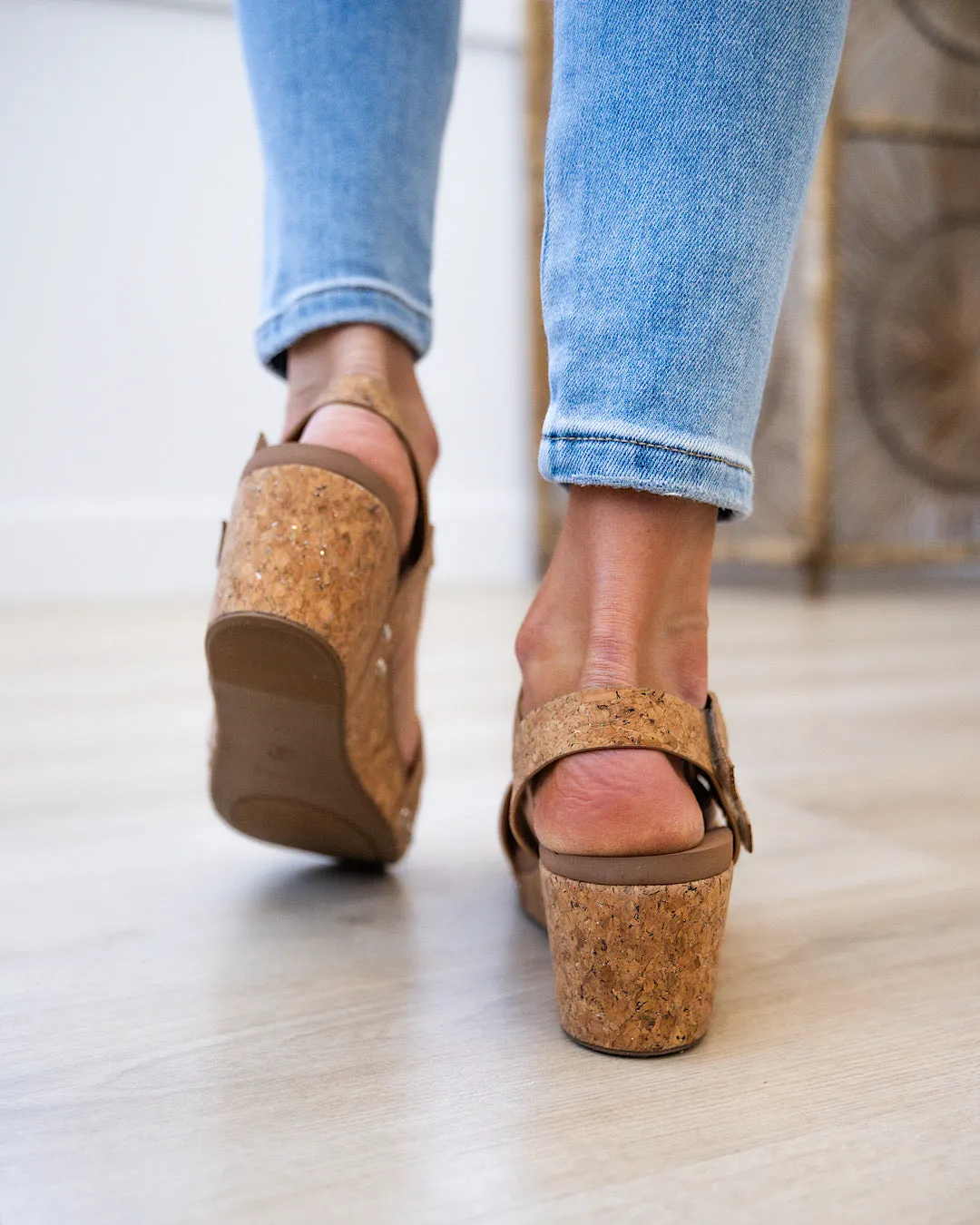 Corkys Giggle Wedge Sandals - Glitter Cork FINAL SALE