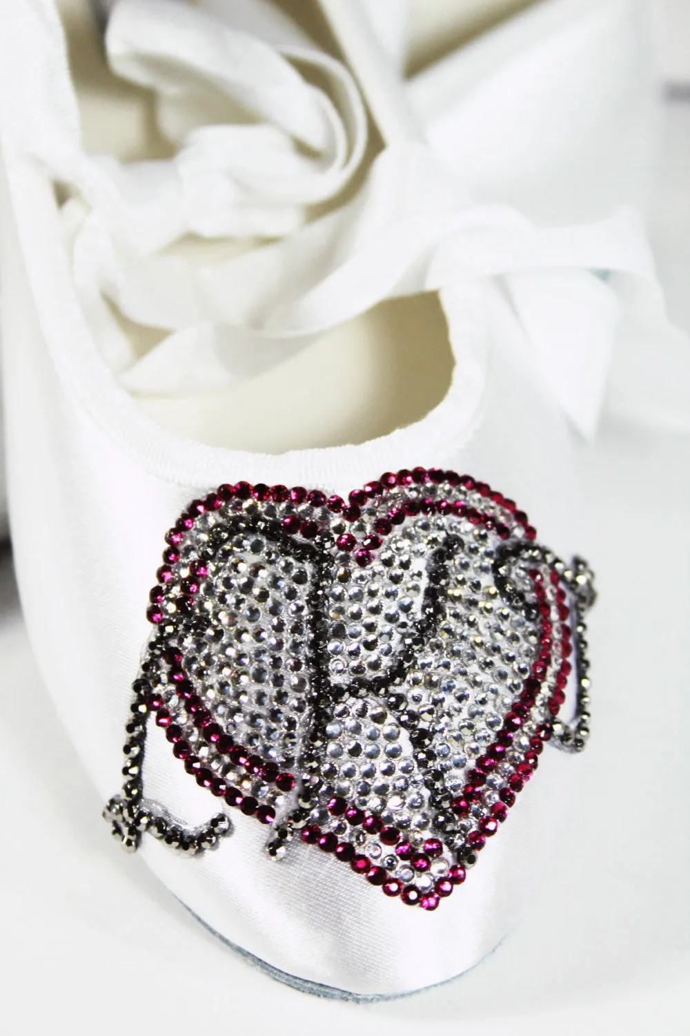 Crystal Ballet Flat with Monogram Heart