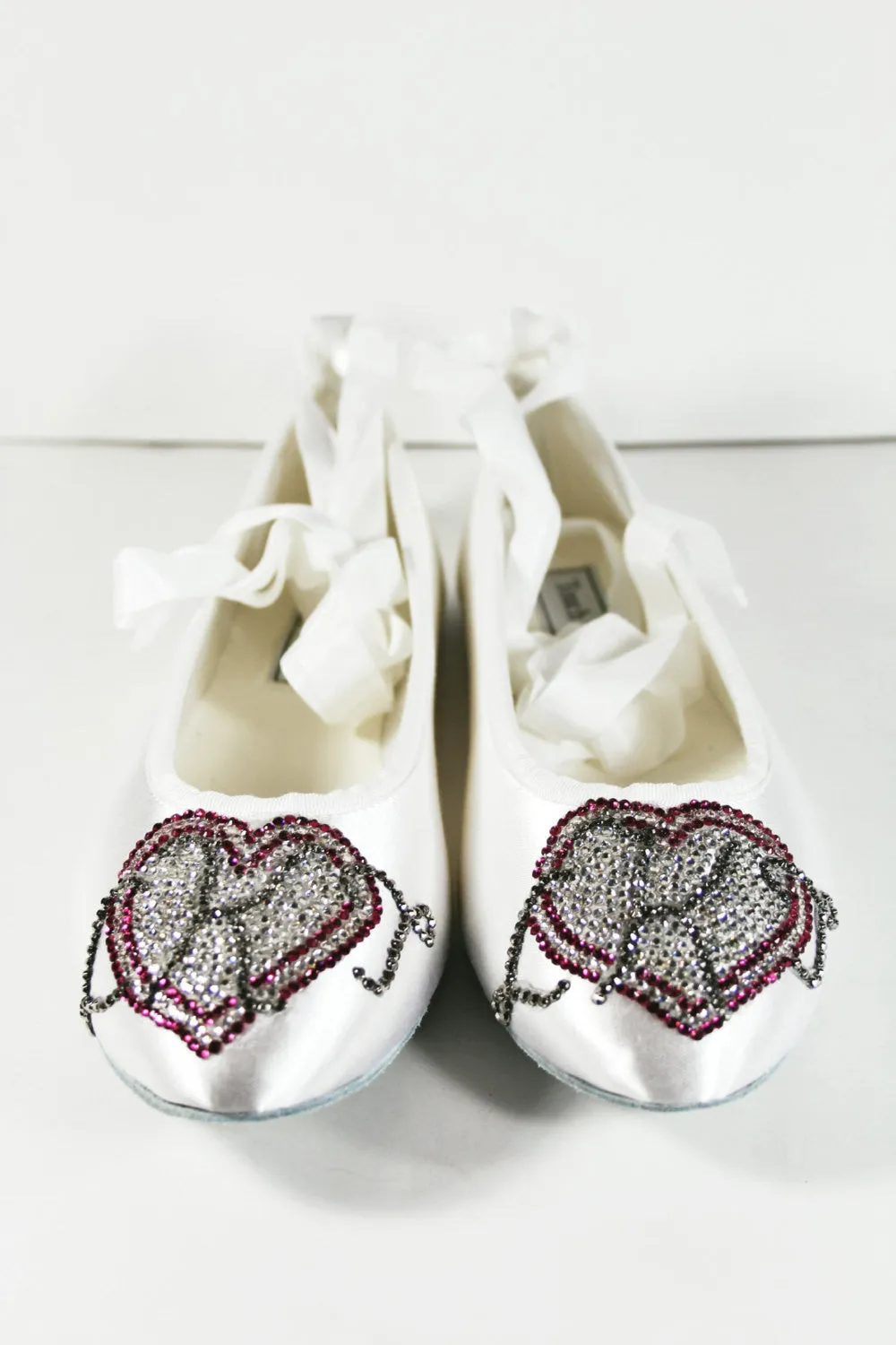Crystal Ballet Flat with Monogram Heart