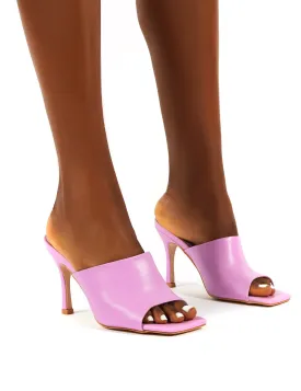Emili Lilac PU Heeled Mules