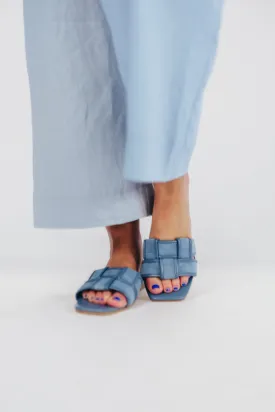 Essie Woven Canvas Slides in Denim