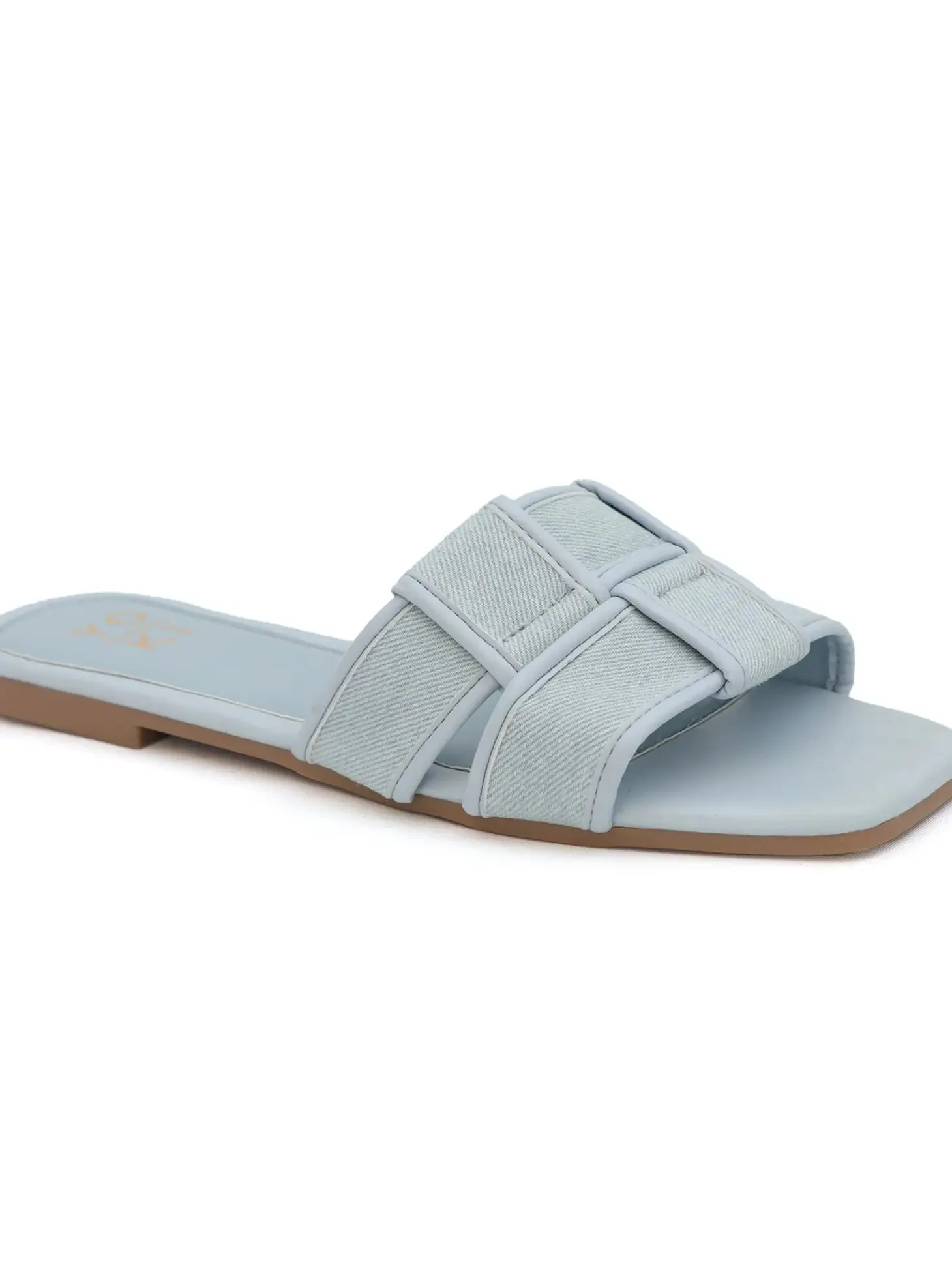Essie Woven Canvas Slides in Denim